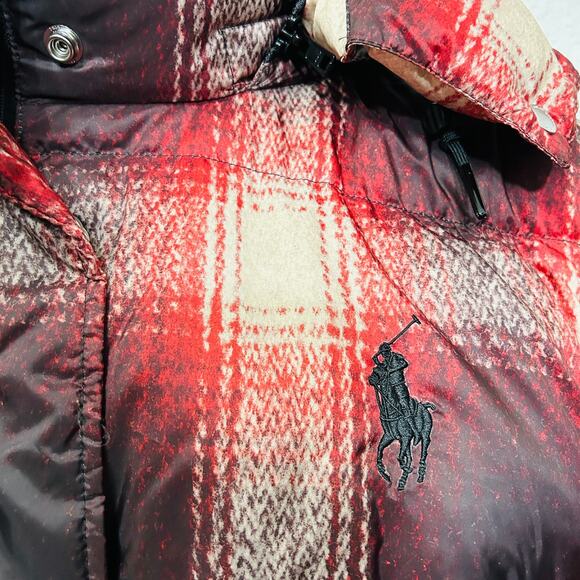 NEW Polo Ralph Lauren Carly Down Jacket Insulated Plaid Puffer Winter Coat Sz XL - Picture 9 of 11